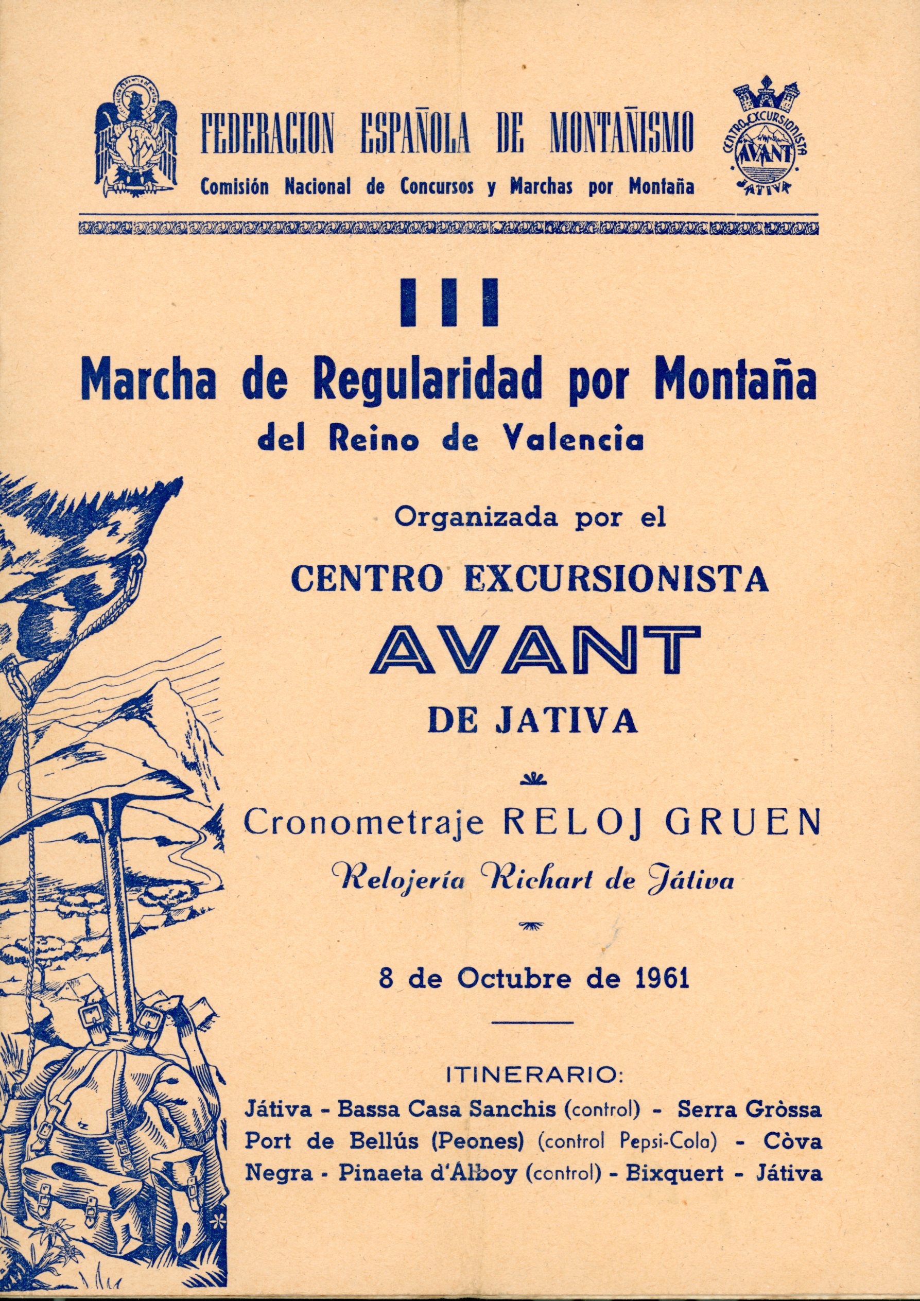 III Marcha de Regularidad por Montaña del Reino de Valenica - Portada